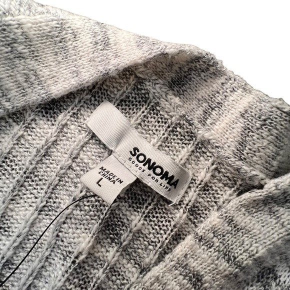 Sonoma Women’s The Everyday Cardigan Sweater Grey Size Large Ribbed NWT Open - Picture 14 of 15
